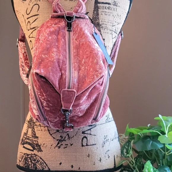 REBECCA MINKOFF Medium Julian Velvet Backpack - Picture 1 of 11